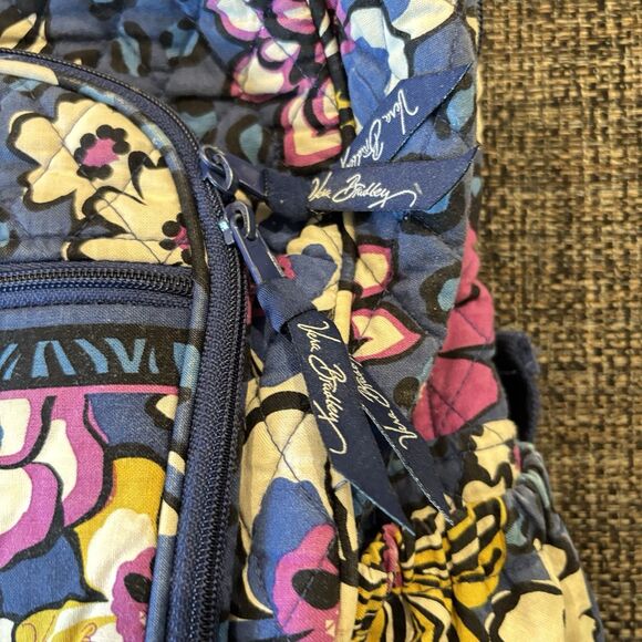 VERA BRADLEY Fall 2014 African Violet Large Quilted Campus Backpack 15.x11.5x6.5 - Picture 7 of 12